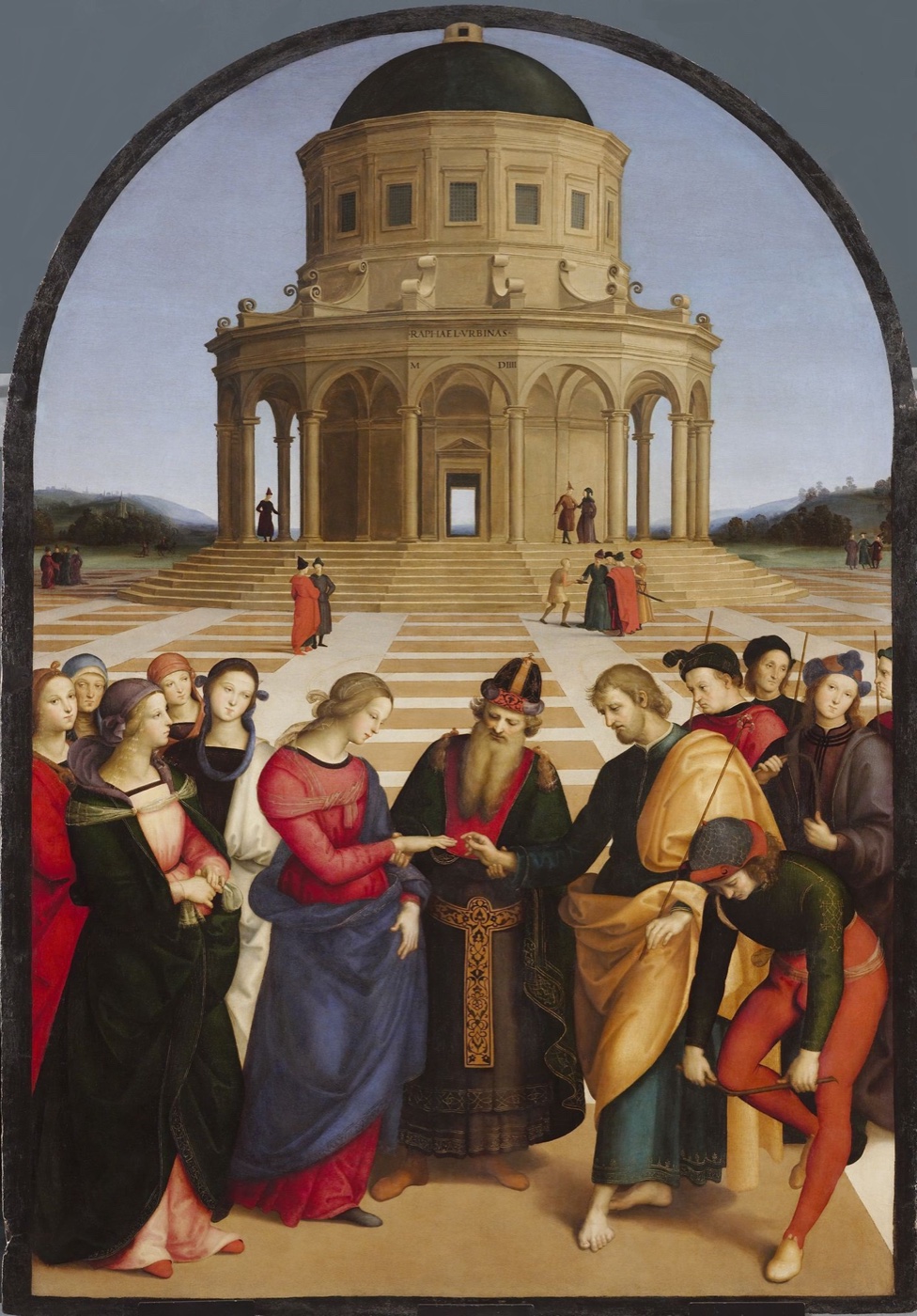 Le Mariage de la Vierge - Raphaël, 1504, pinacothèque de Brera