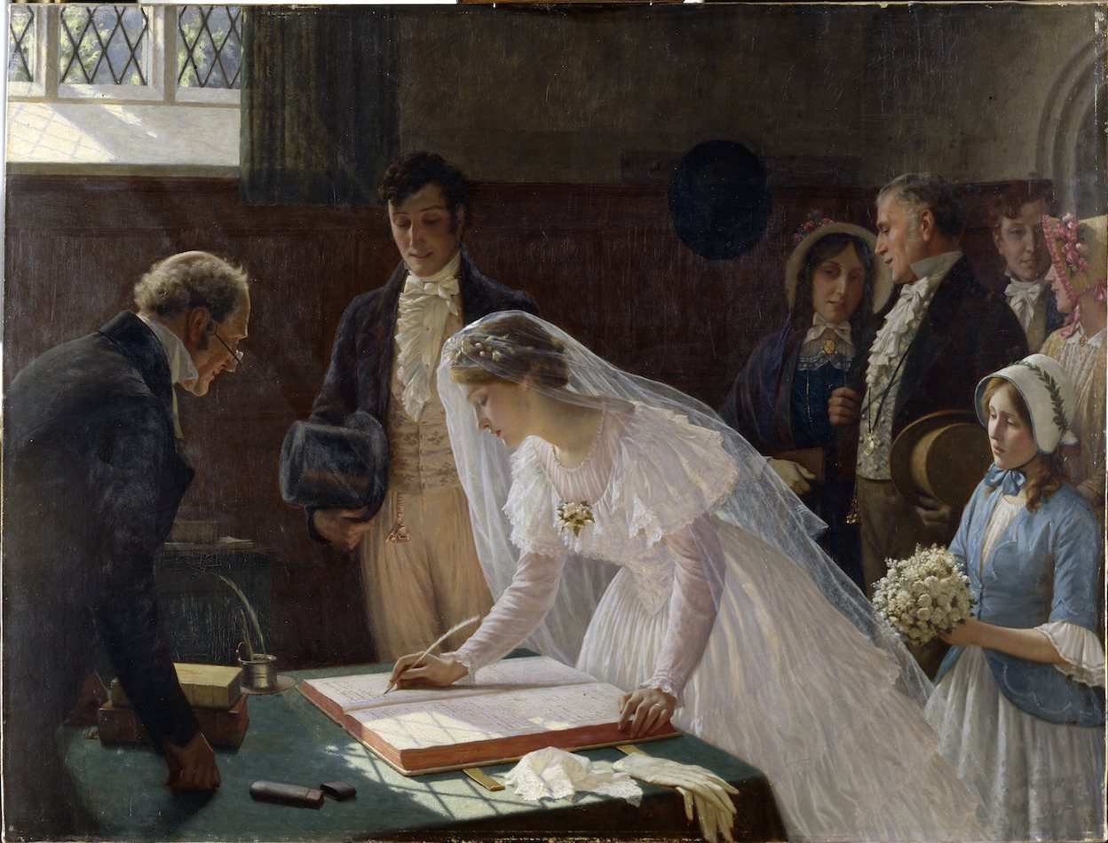 The Wedding Register - Edmund Blair Leighton, 1920