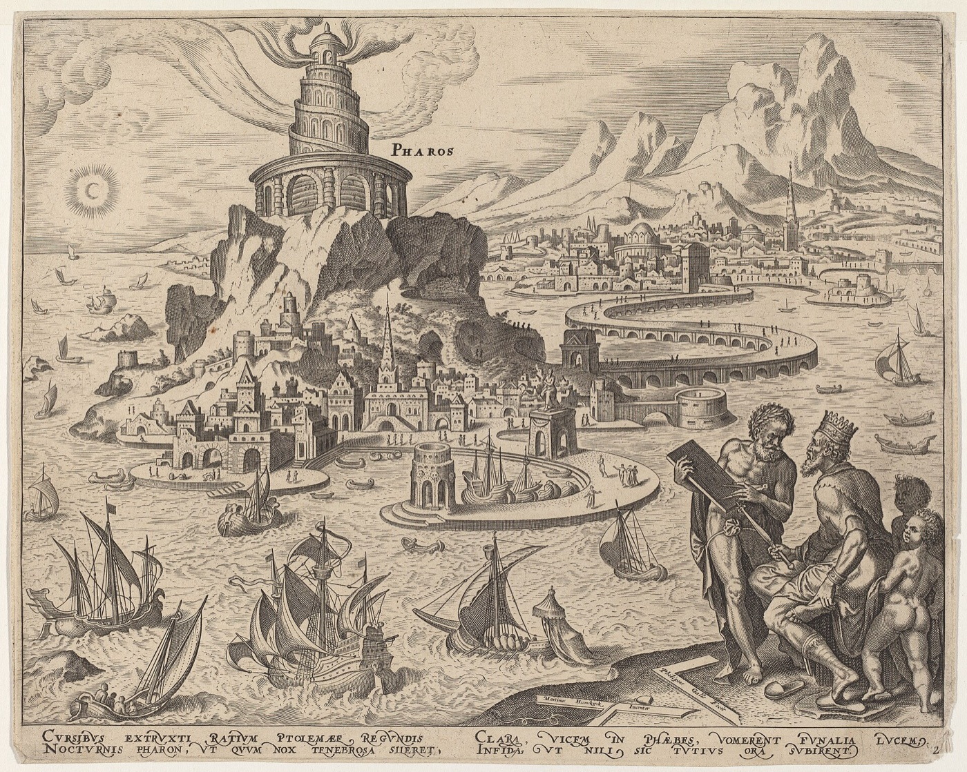 Le Phare d’Alexandrie - Philip Galle d’après Heemskerck, 1572, National Gallery of Art
