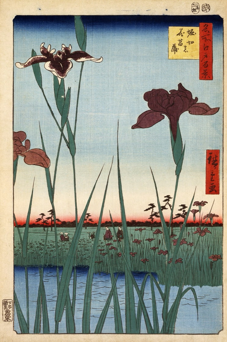 Le Jardin d’iris de Horikiri - Utagawa Hiroshige, Cent vues d’Edo, 1857