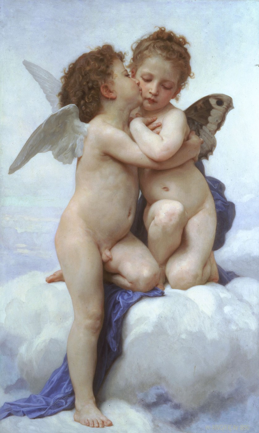Le Premier Baiser (L'Amour et Psyché enfants) - William Bouguereau, 1890