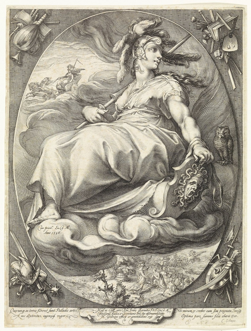 Minerve, déesse de la sagesse - Hendrick Goltzius, 1596