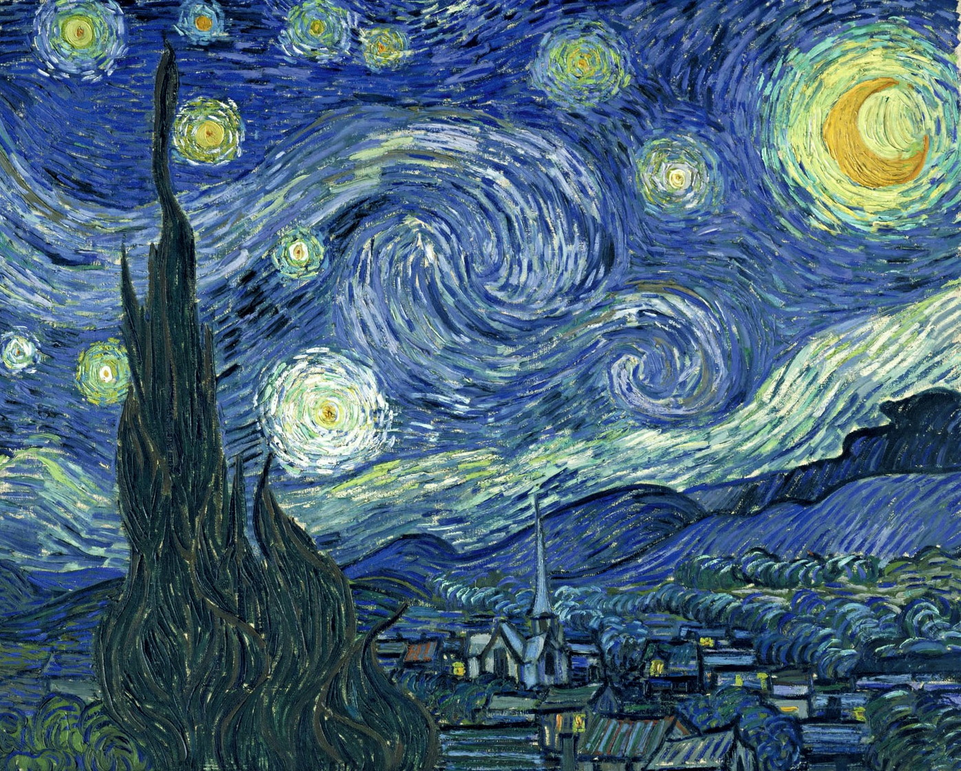 La Nuit étoilée - Vincent van Gogh, 1889, Museum of Modern Art, New York
