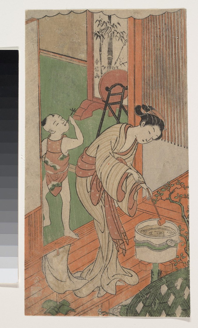 Sur la véranda - estampe japonaise, The Met, New York