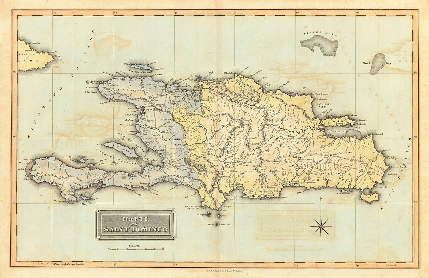 Carte d’Haïti et Saint-Domingue - Hispaniola, 1820
