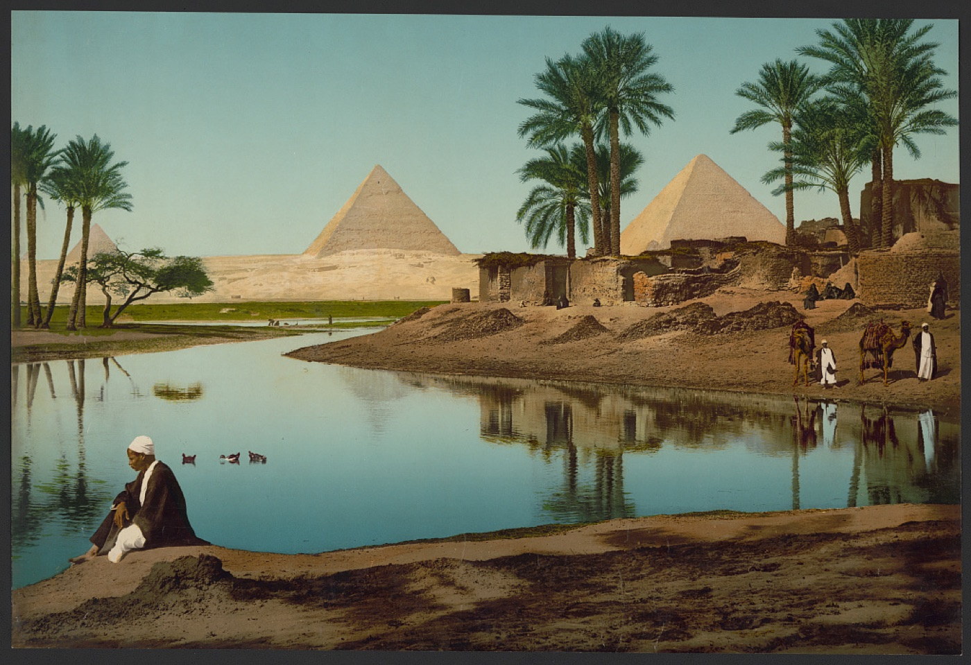 Les pyramides de Gizeh - photochrome, v. 1895, Library of Congress