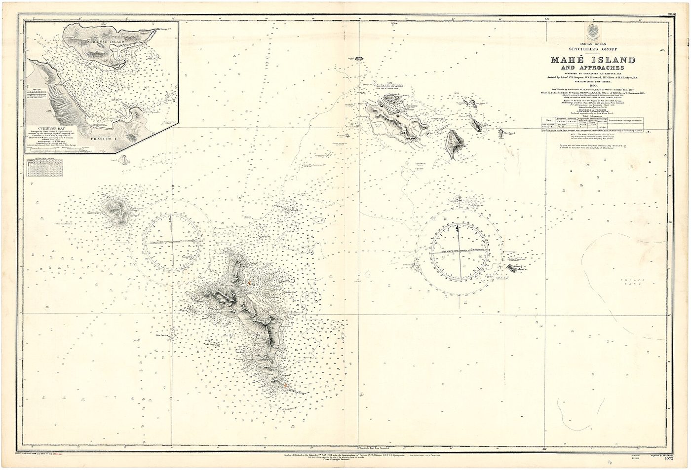 Carte marine - Mahé et ses approches, Seychelles