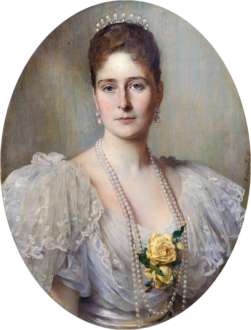 La tsarine Alexandra Feodorovna, rangs de perles - portrait, années 1890