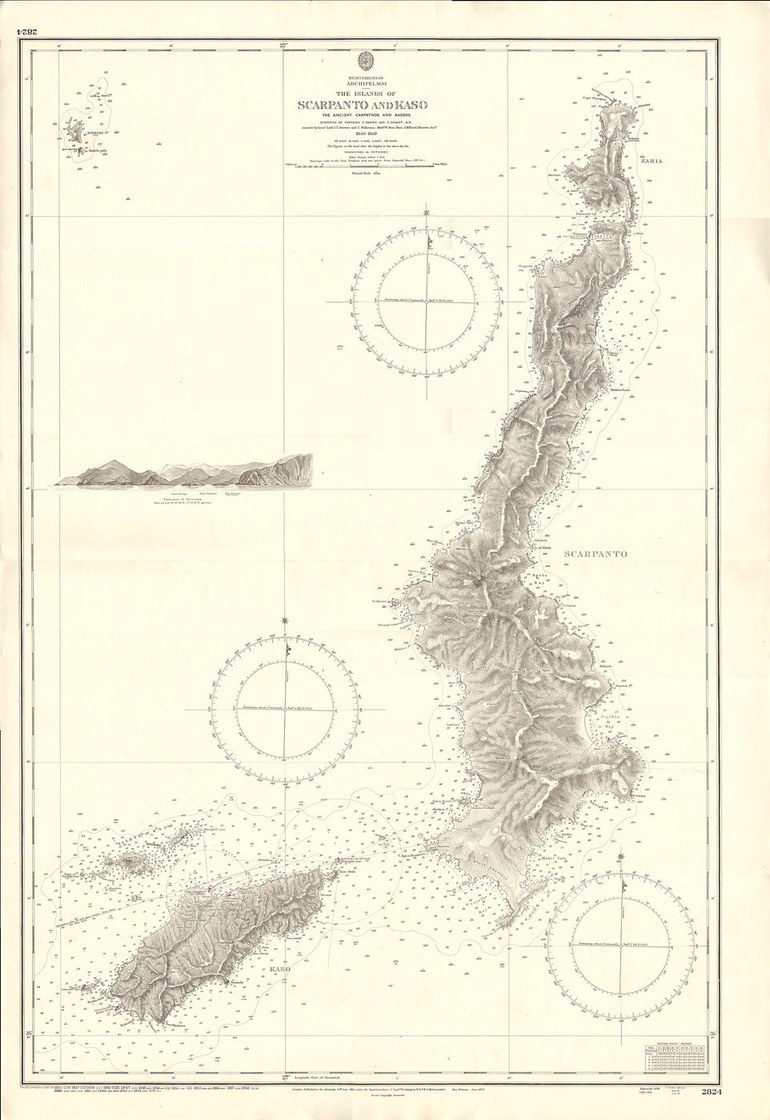 Carte marine de l’Amirauté - Scarpanto (Karpathos), 1861