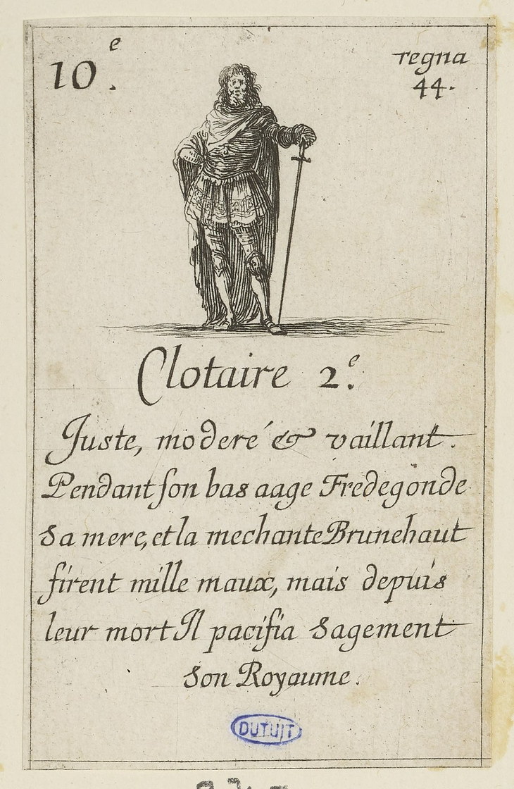 Clotaire II, Cartes des rois de France - Stefano Della Bella, 1644, Petit Palais