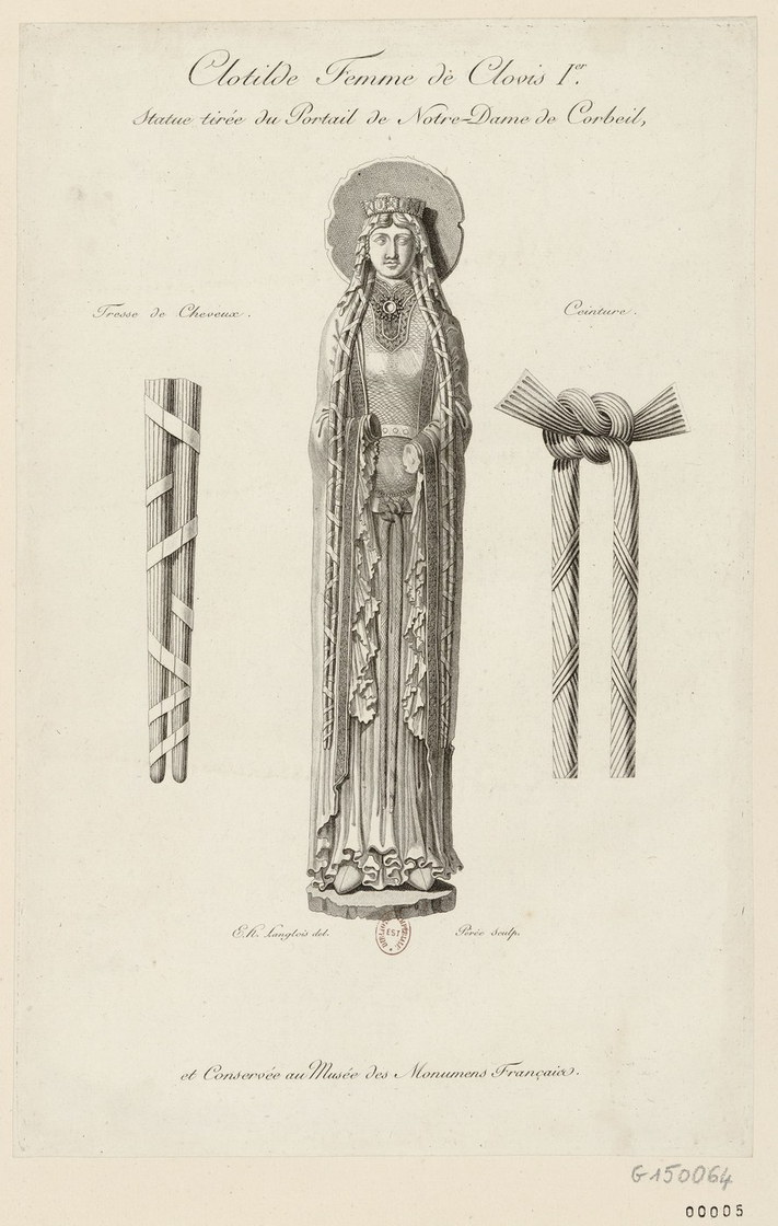 Clotilde, reine des Francs - estampe d’après Notre-Dame de Corbeil, BnF