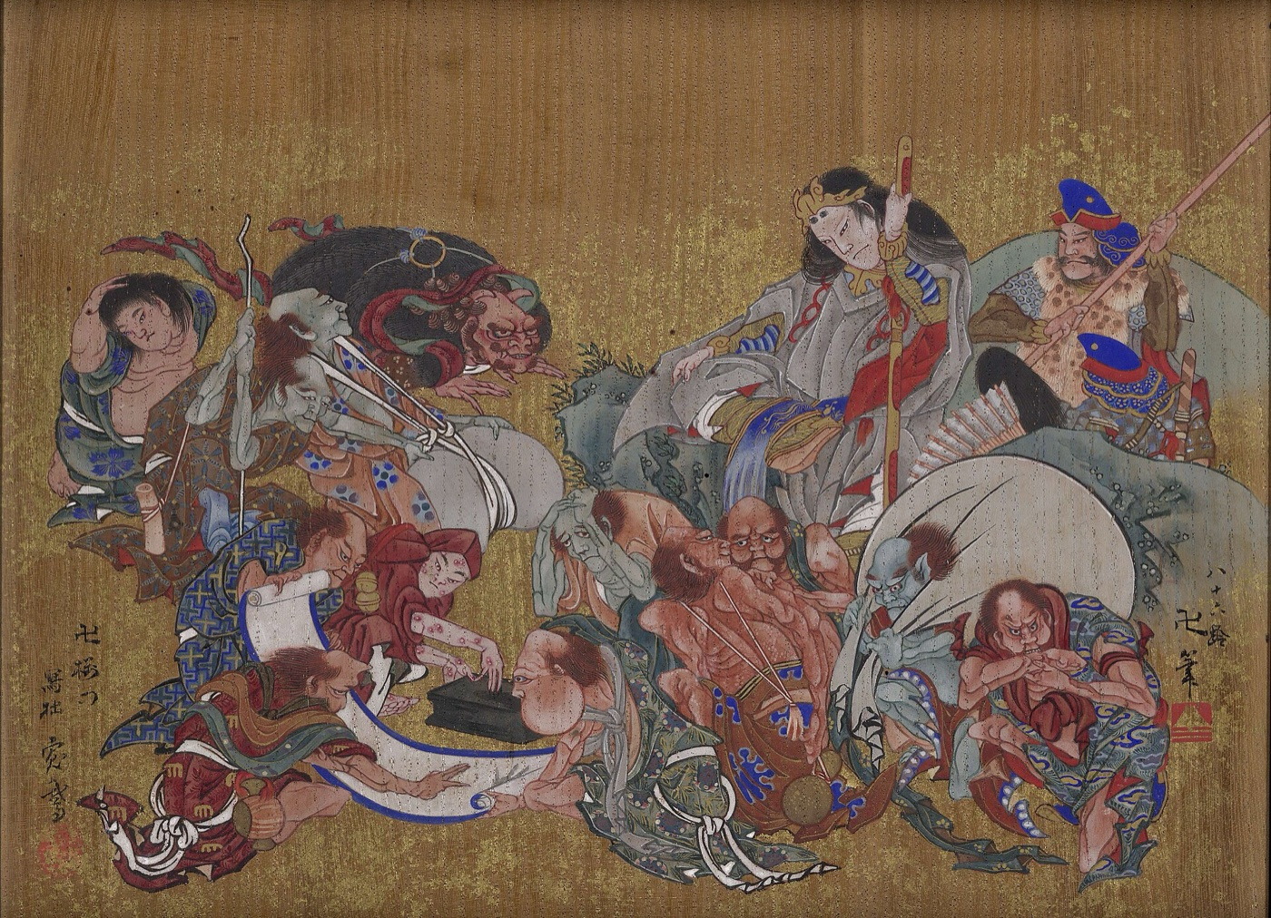 Susanoo apaisant les esprits - ema votif d’après Hokusai, sanctuaire Ushijima, 1845