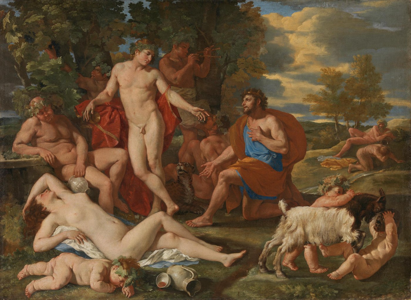 Midas et Bacchus - Nicolas Poussin, vers 1624, Alte Pinakothek