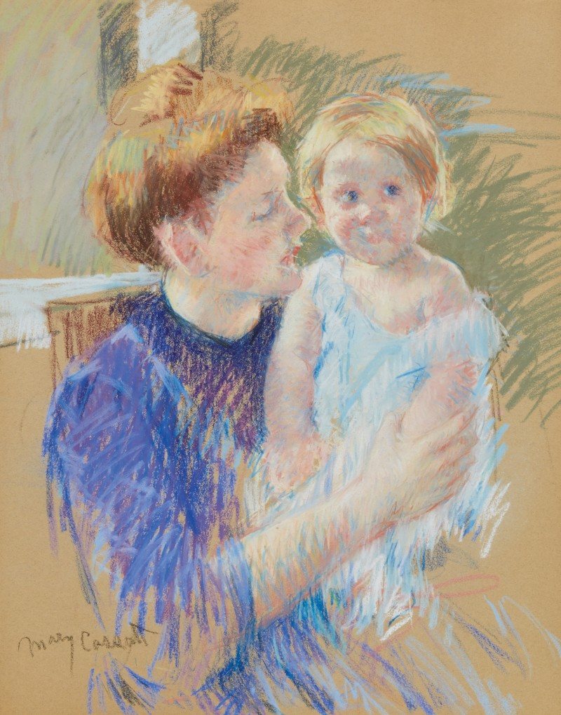 Mère et enfant - Mary Cassatt, pastel