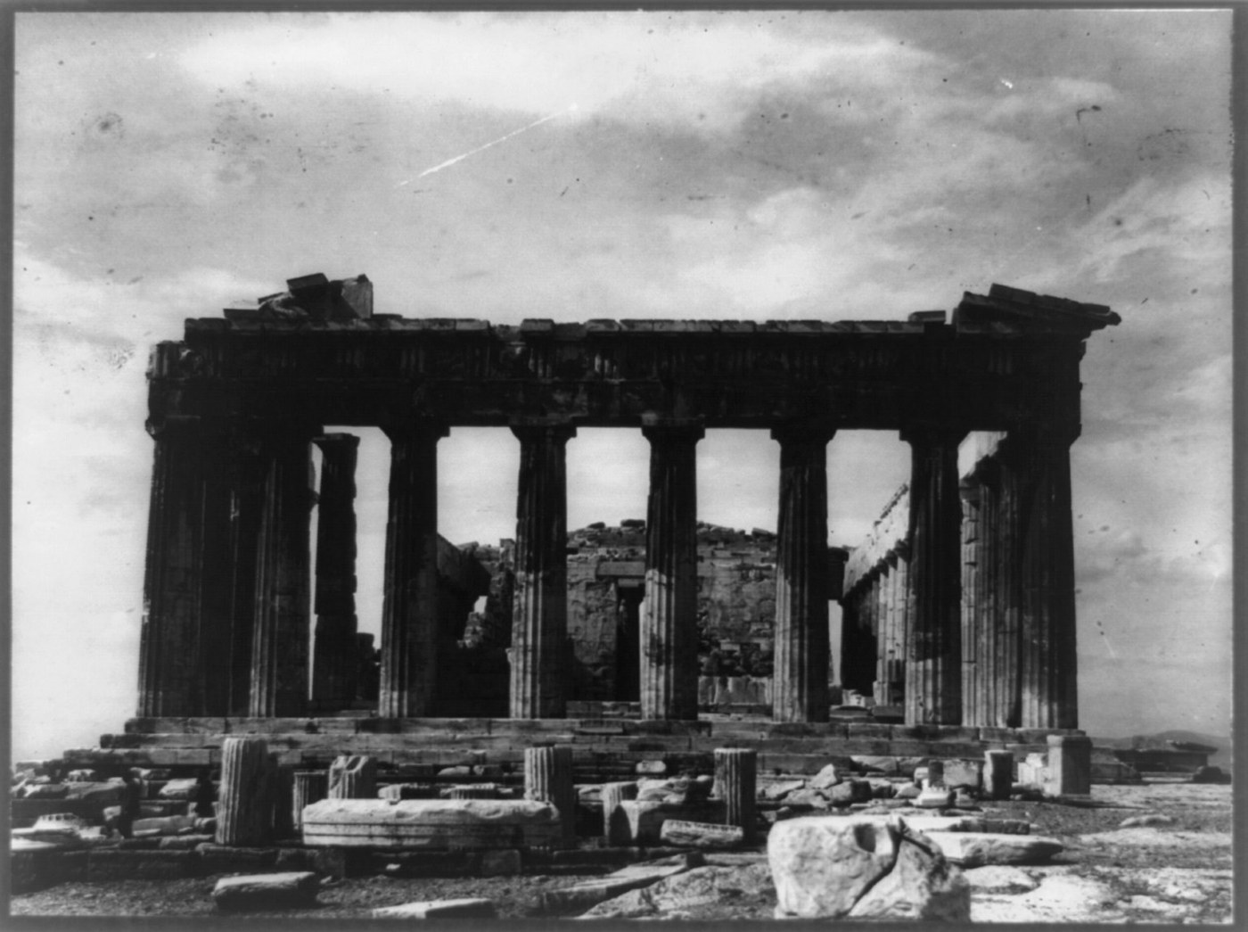 Le Parthénon, Acropole d'Athènes - photographie ancienne, Library of Congress