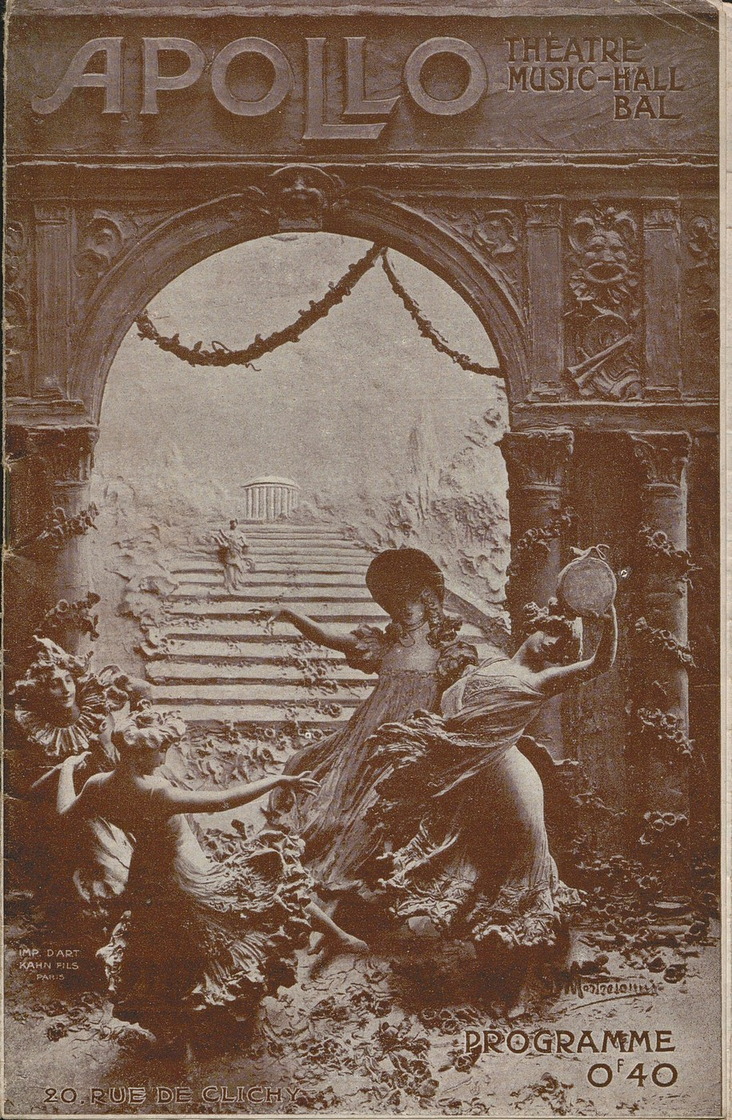 Programme du théâtre Apollo, rue de Clichy - BnF, vers 1910