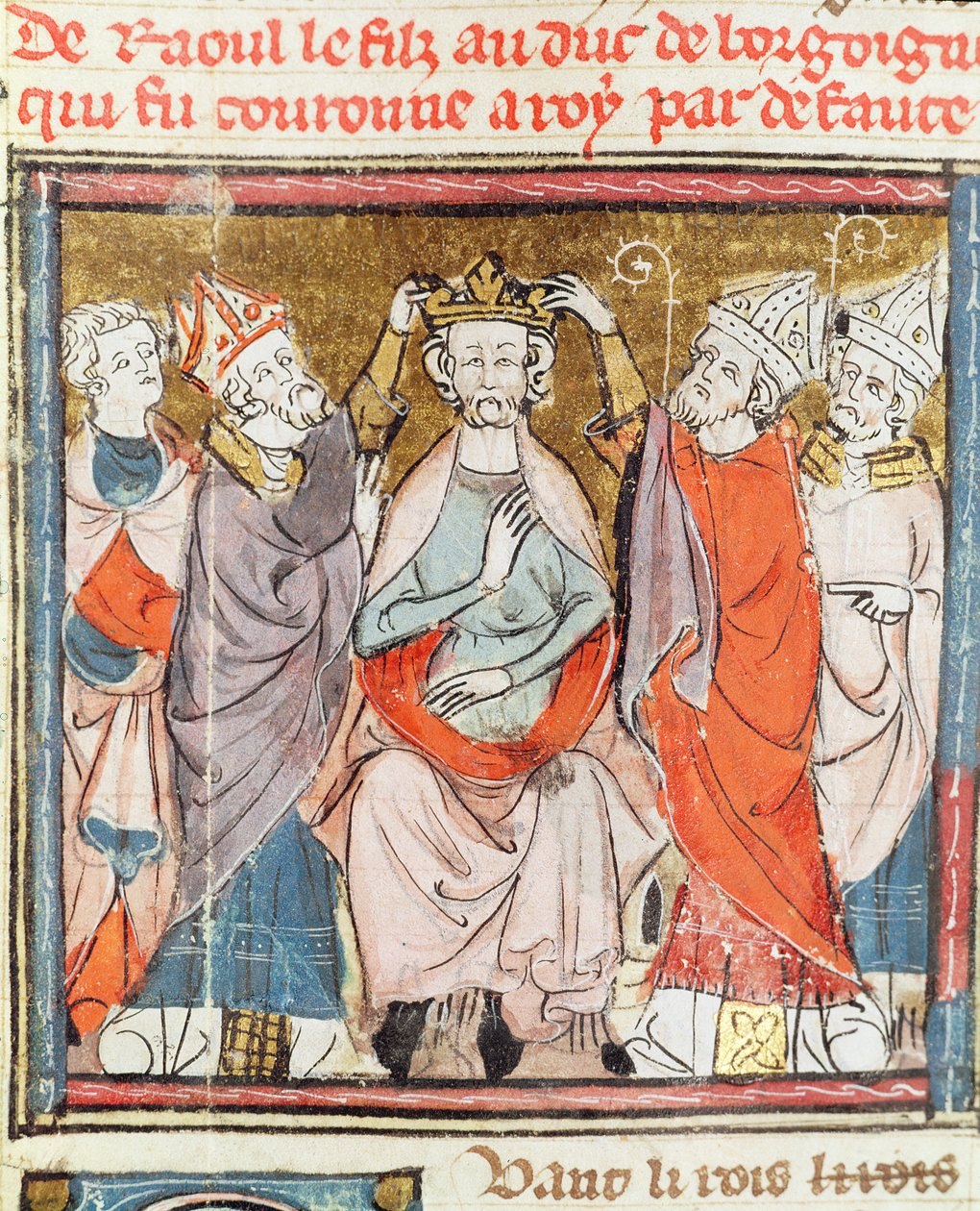 Le couronnement de Rodolphe - Grandes Chroniques de France, XIVᵉ siècle