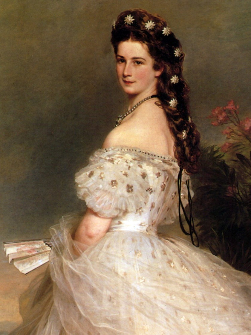 L’impératrice Élisabeth d’Autriche, étoiles de diamants dans les cheveux - Winterhalter, 1865