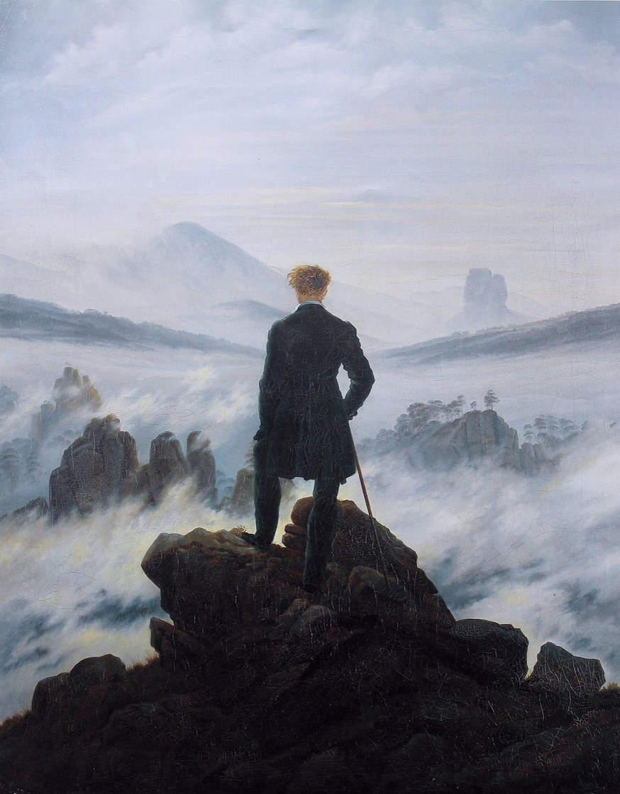 Le Voyageur contemplant une mer de nuages - Caspar David Friedrich, v. 1818